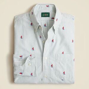 NWT Jcrew Giant fit Oxford shirt with skier embroidery